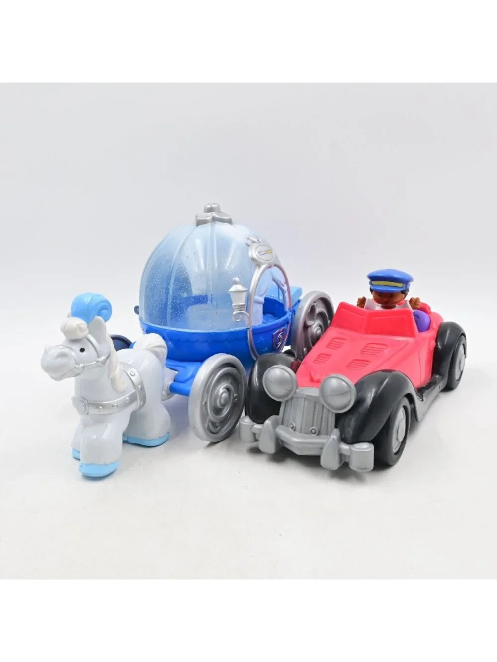 Fisher Price Little People Cinderella Carriage & Cruella De Vil Car Tested Worki